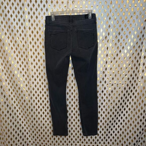 Express distressed black jeans ankle super skinny midrise size 4L - Picture 5 of 6
